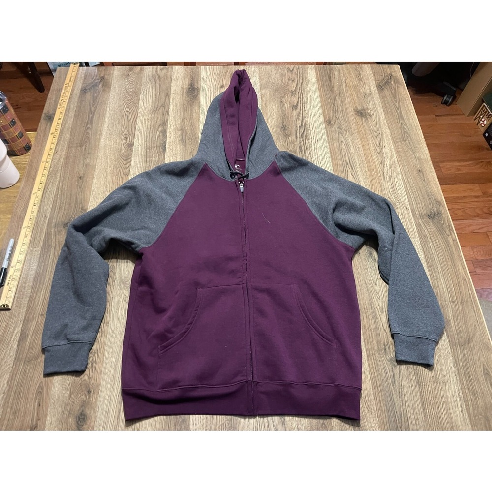 Simply for Sports Hoodie, Women's Size Large, Purple Gray, Full Zip, Long Sleeve